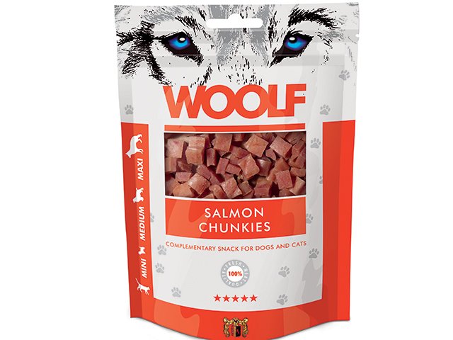 Woolf Godbidder Salmon chunkies sm blde godbidder 100g