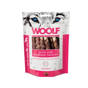 Woolf Duck and rawhide twister bld God til gnave i lngere tid 100g