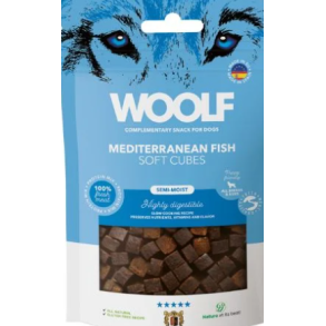 WOOLF SEMI-MOIST SOFT CUBES MEDITERANEAN FISK, 100G
