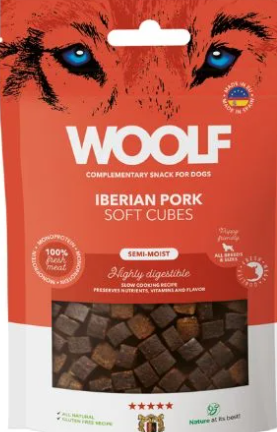 WOOLF SEMI-MOIST SOFT CUBES IBERIAN GRIS, 100G